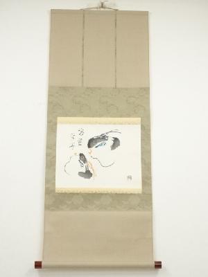 作家物　河豚鈴　肉筆紙本掛軸（保護箱）